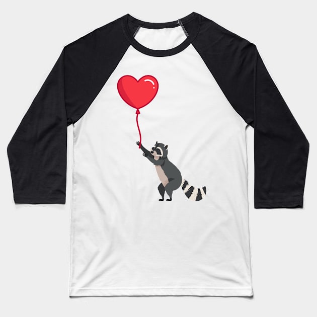 Love please come back, racoon with heart ballon design Baseball T-Shirt by kuallidesigns